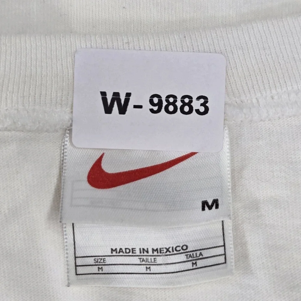 VINTAGE Nike Men Tank M White Sleeveless Basketball Center Swoosh Logo READ